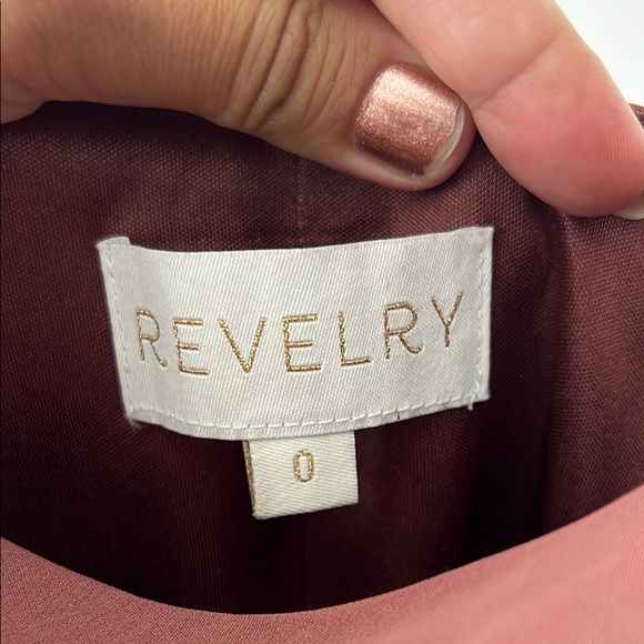 Revelry SKYE Chiffon Dress Rose Sleeveless Cowl Neck Maxi Dress 0 - Picture 5 of 8